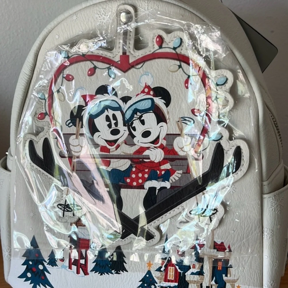 NWT Disney Loungefly Mickey & Minnie Mouse Holiday Backpack